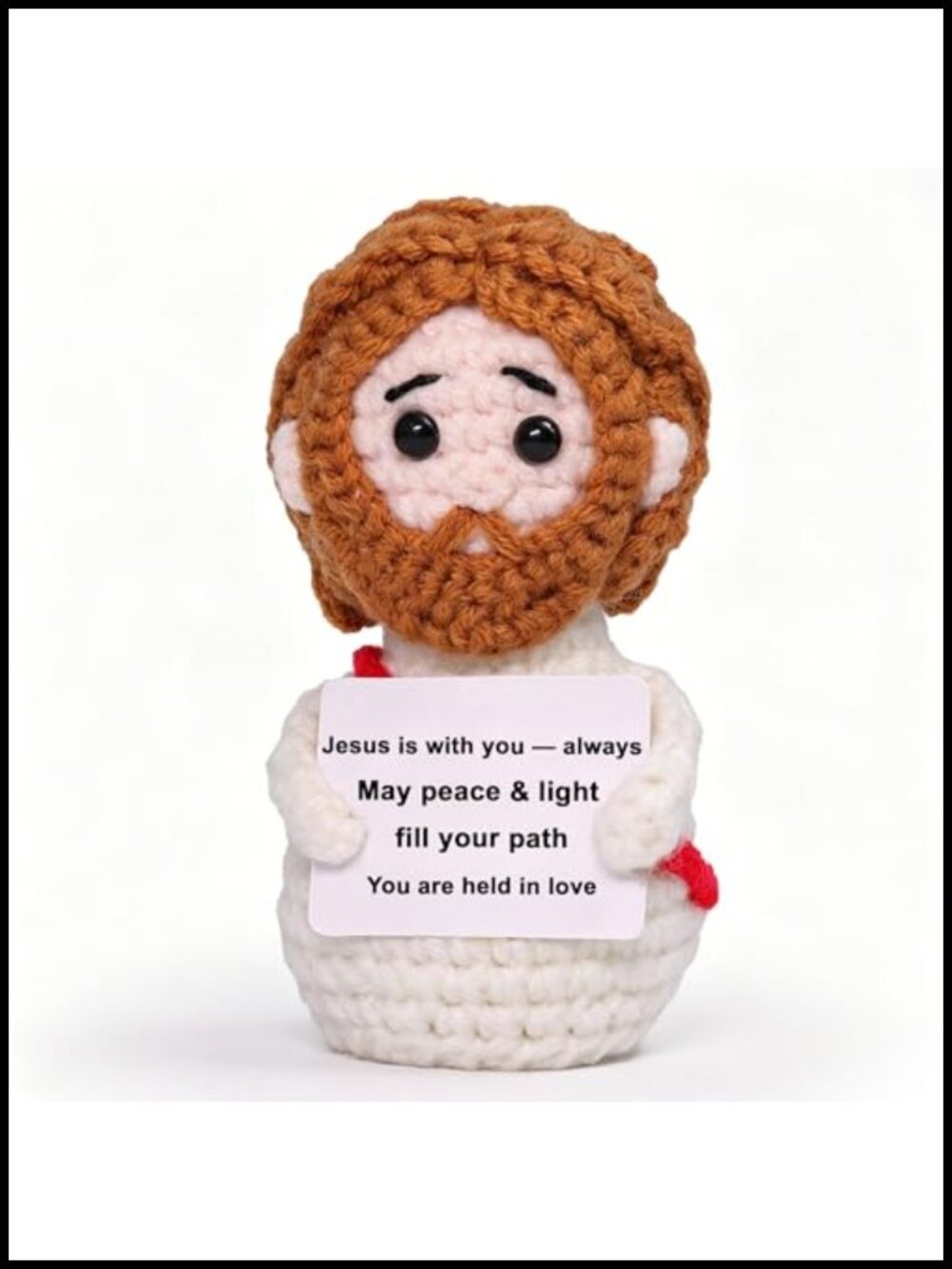 Handmade Crochet Jesus Figure Emotional Support Christian Gift Decor